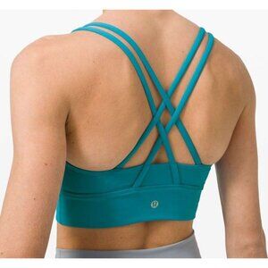 Lululemon Energy High Neck Longline Zip Bra Sz 4 Hawaiian Blue NWT Discontinued